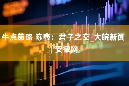 牛点策略 陈鑫：君子之交_大皖新闻 | 安徽网