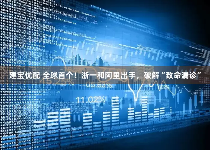 建宝优配 全球首个！浙一和阿里出手，破解“致命漏诊”